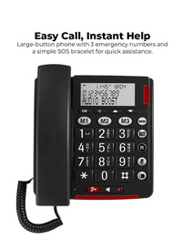 Senior Friendly Big Button Phone with Emergency Call Pendant