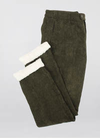 Sherpa Fleece Elastic Corduroy Trousers 