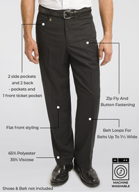 Classic Fit Flat Front Trousers Classic Fit Flat Front Trousers