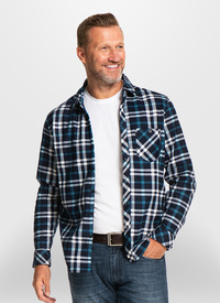 VELOUR LINED CHECK OVERSHIRT 