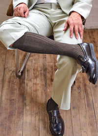 Calf Length Brown Socks 