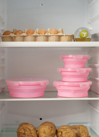 4pc Silicone  Collapsible Stacking Containers
