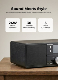24W Bluetooth Compact Hi-FI CD System with FM/ DAB Radio - Black
