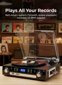 Bluetooth Vinyl Record Player with Speakers