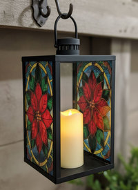 Christmas Glass Lantern | Stained-Glass Style Christmas Glass Lantern | Stained-Glass Style
