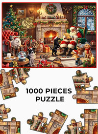 1000 Piece Christmas Puzzle - Santa's Puppies 1000 Piece Christmas Puzzle - Santa's Puppies