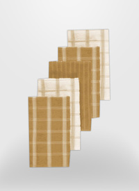 5 Pack Check Tea Towels 