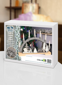 Battery Powered Wooden Festive Candle Bridge
