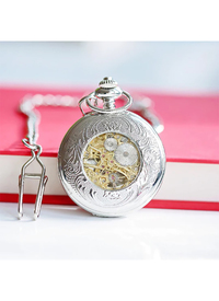 PERSONALISED ROMAN SKELETON POCKET WATCH