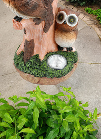 Owl Solar Bird Bath