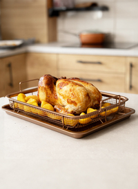 2 in 1 Copper Infused Mesh Rack with Baking Tray