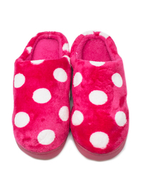 Ladies Hardsole Polka Dot Slippers 