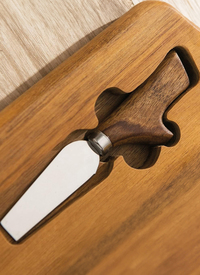 Wooden Cheese Board with Cheese Cutters