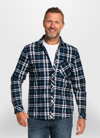 VELOUR LINED CHECK OVERSHIRT 