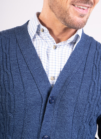 SOFT TOUCH CABLE KNIT BUTTON CARDIGAN 