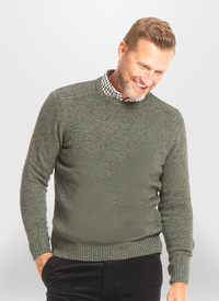 Marl Effect Crewneck Jumper with Ribbed 