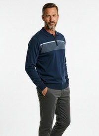 Mens Quarter Zip Long Sleeve Polo Mens Quarter Zip Long Sleeve Polo