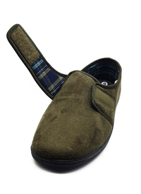 VELOUR TOUCH FASTENING SLIPPERS 