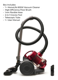 800w Bagless Corded Cyclone Vacuum - Red