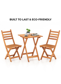 Homelya 3-Piece Folding Outdoor Dining Set Homelya 3-Piece Folding Outdoor Dining Set