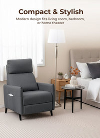 Push-Back Linen Recliner Armchair