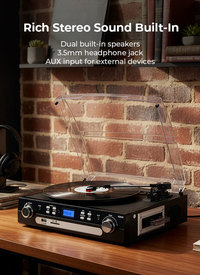 Bluetooth Vinyl Record Player with Speakers