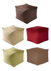 Faux Suede Cube Pouffe 