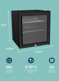 Glass Mini Fridge 50L
