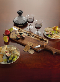 Wooden Cheese Board with Cheese Cutters