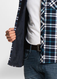 VELOUR LINED CHECK OVERSHIRT 