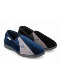 Dunlop Twin Gusset Velour Slippers 