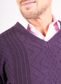 V Neck Patterned Sweater 