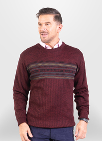 Ribbed Crew Neck Patterned Jumper Ribbed Crew Neck Patterned Jumper
