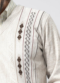 Diamond Pattern V Neck Jumper 