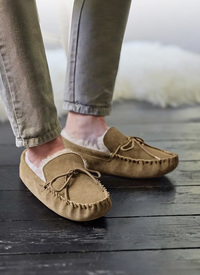 Wool Mix Thermal Lining Moccasin Slipper 