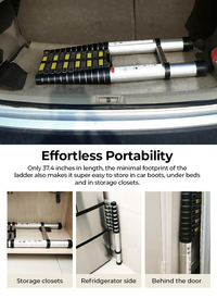 2m Aluminium Strong Reach - X - Pro Telescopic Ladder