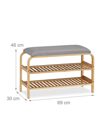 Premium Bamboo Shoe Rack With Cushion Bench