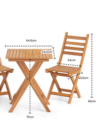 Homelya 3-Piece Folding Outdoor Dining Set