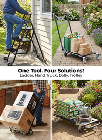 Homelya 4-in-1 MultiPurpose Utility Cart & Step Ladder Homelya 4-in-1 MultiPurpose Utility Cart & Step Ladder