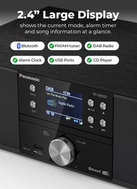 24W Bluetooth Compact Hi-FI CD System with FM/ DAB Radio - Black
