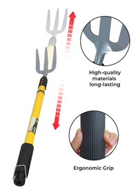 Set of 3 Telescopic Handle Rake, Trowel & Fork