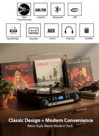 Bluetooth Vinyl Record Player with Speakers Bluetooth Vinyl Record Player with Speakers