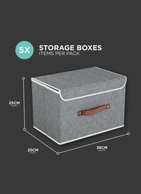 5PC Collapsible Storage Box with Lid