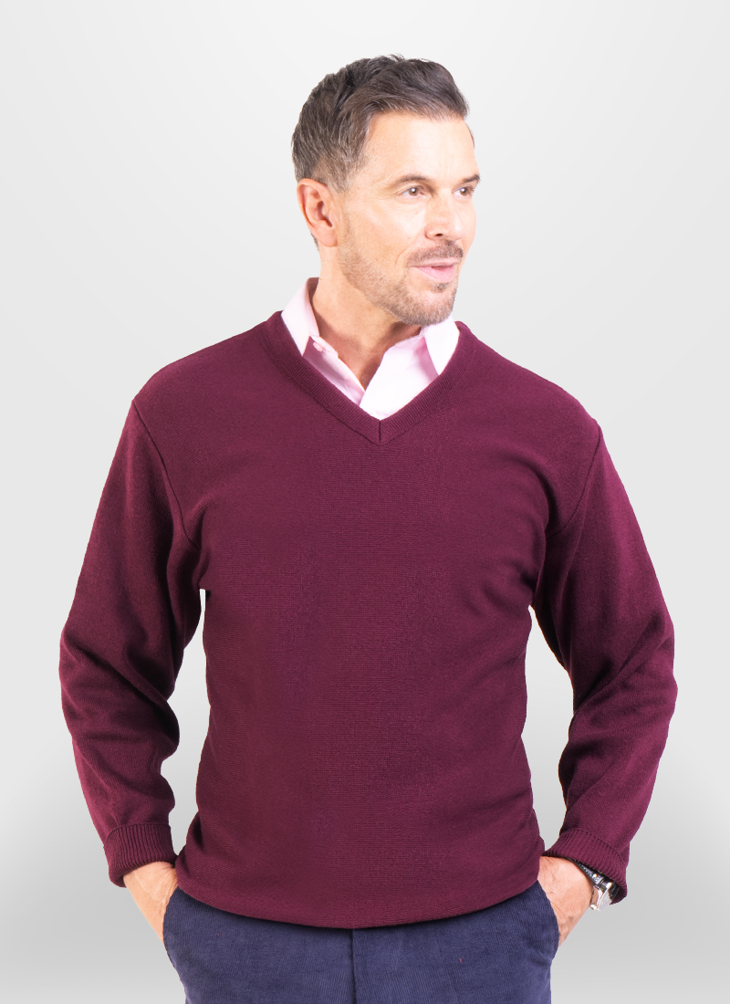 Classic Mens Longsleeved V Neck Jumper