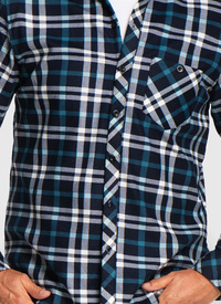 VELOUR LINED CHECK OVERSHIRT 