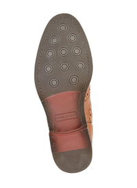 Tan Leather Brogue Twin Gusset Boot 