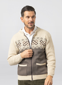 Marl Knit Zip Front Cardigan 