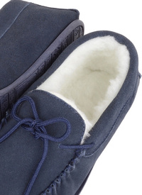 Wool Mix Thermal Lining Moccasin Slipper 