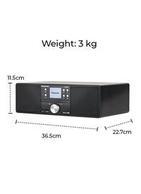 24W Bluetooth Compact Hi-FI CD System with FM/ DAB Radio - Black
