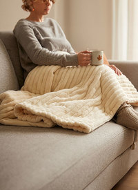 Luxurious Faux Rabbit Fur Throw Blanket 